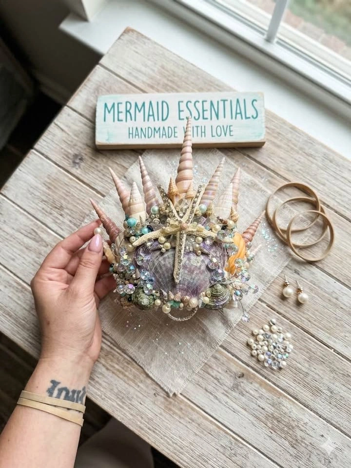 Handmade Mermaid Crowns | Seashell Fantasy Headpiece - photo 3