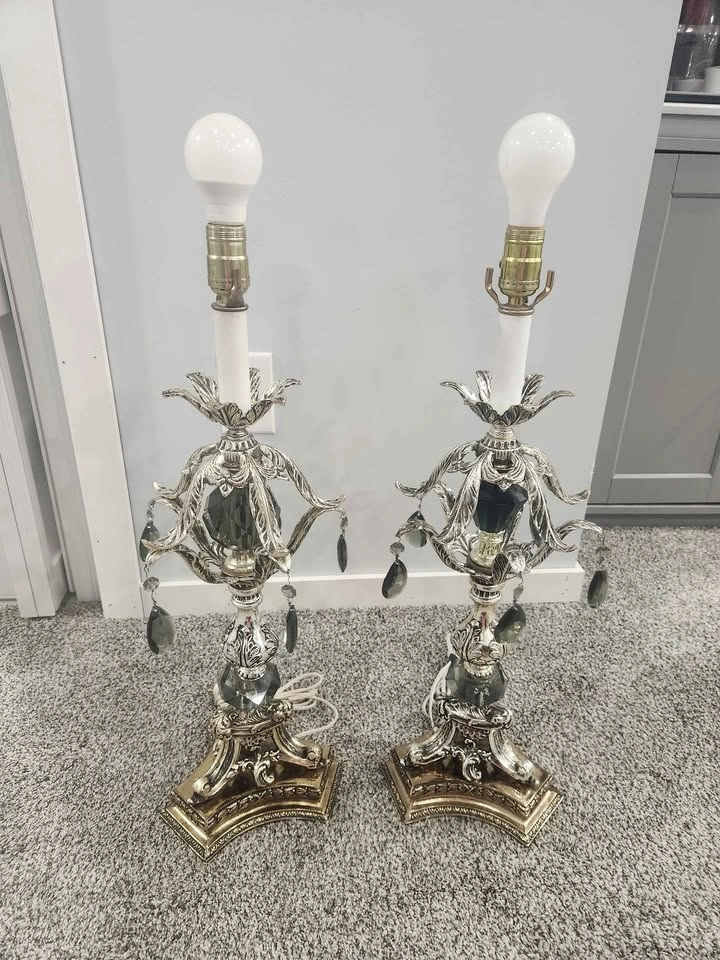 Lamps Matching Pair (Art Nouveau Style Crystal Lamps) - photo 3