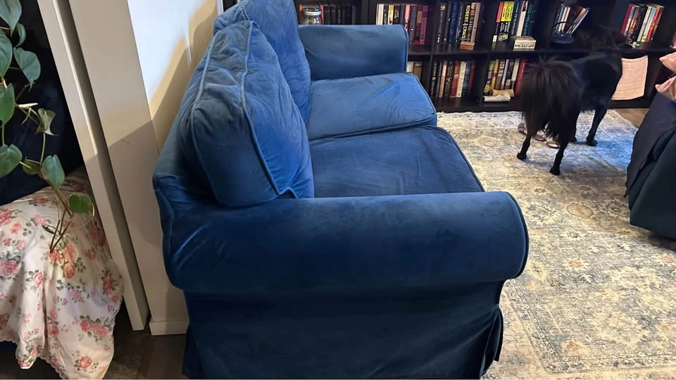 IKEA 2-Seat Loveseat in Blue Velvet - photo 4