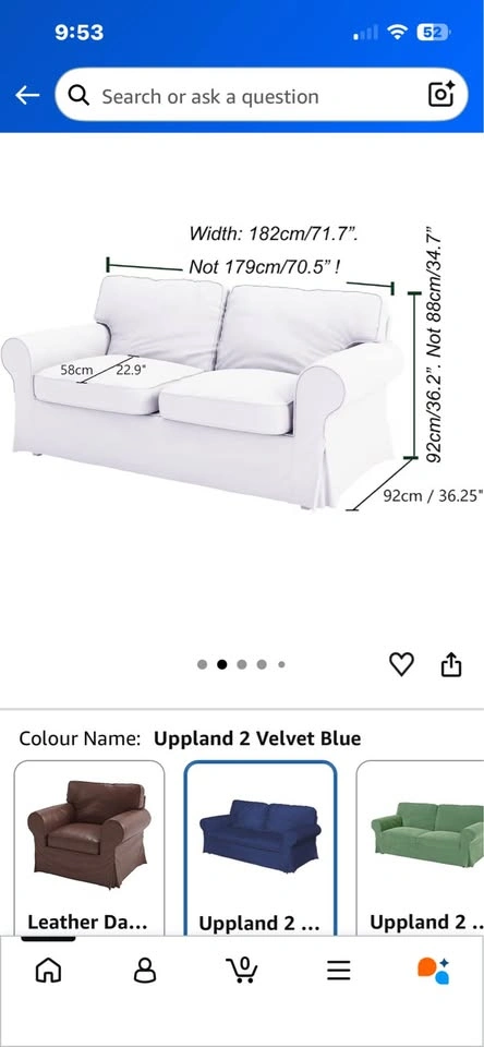 IKEA 2-Seat Loveseat in Blue Velvet - photo 5