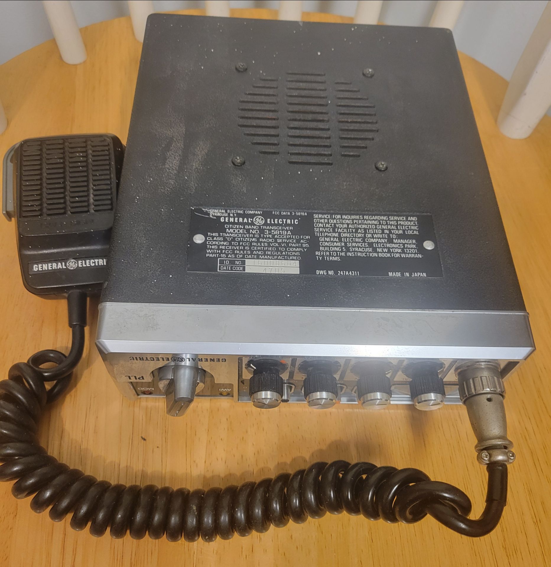 GE General Electric 3-5819A CB Radio 40 Channel Transceiver - photo 5