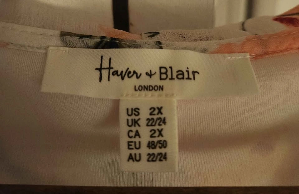 Haver + Blair Floral Ruffle Blouse Size 2X - photo 3