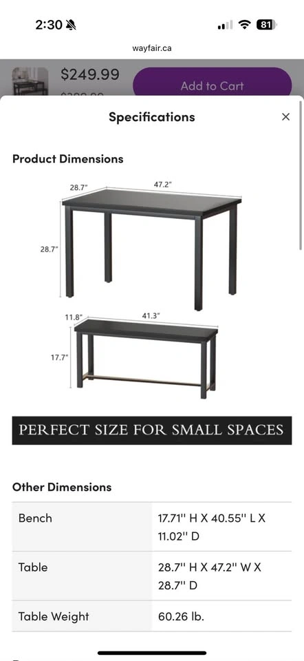 Black Dining Table with Benches - photo 4