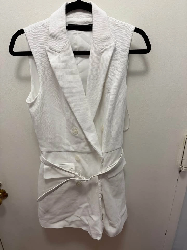 Lauren Double-Breasted Piqué Sleeveless Romper - photo 5