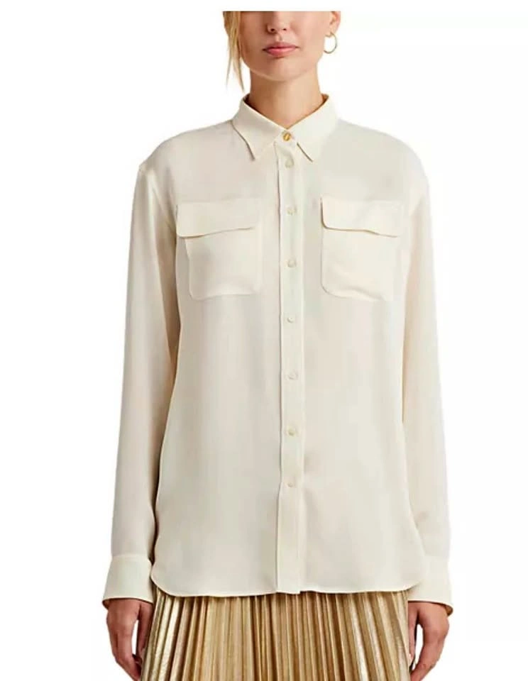 Lauren Ralph Lauren Cream Long Sleeve Button Up Shirt