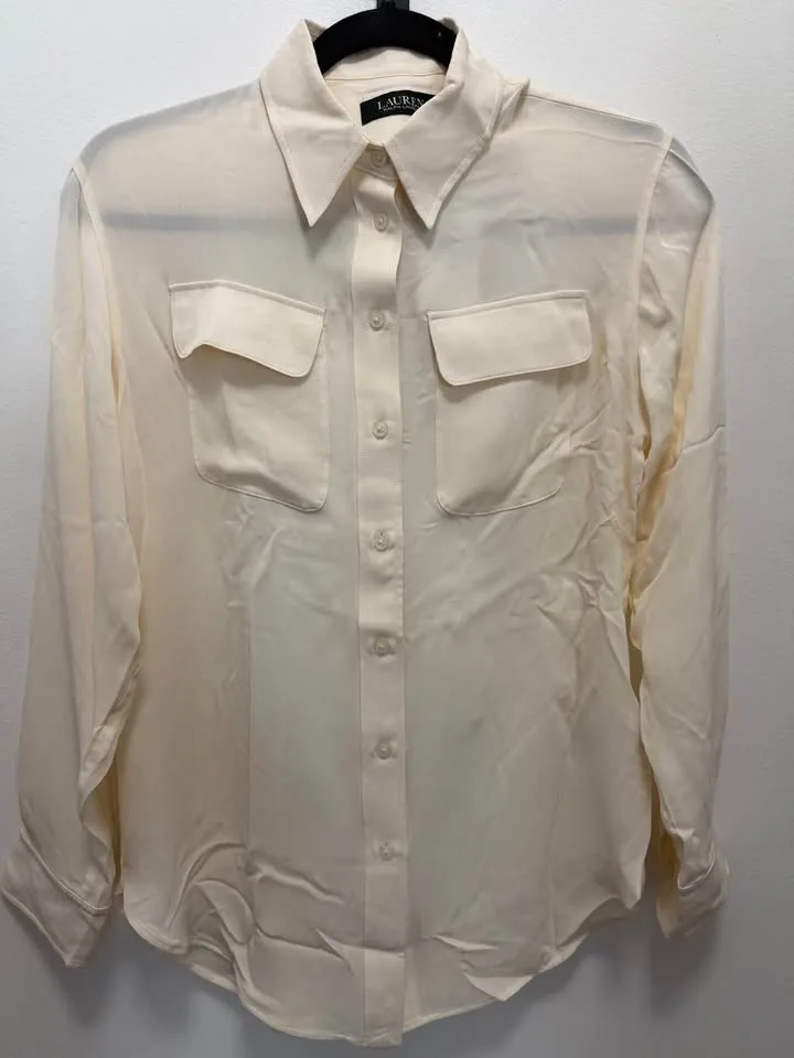 Lauren Ralph Lauren Cream Long Sleeve Button Up Shirt - photo 3