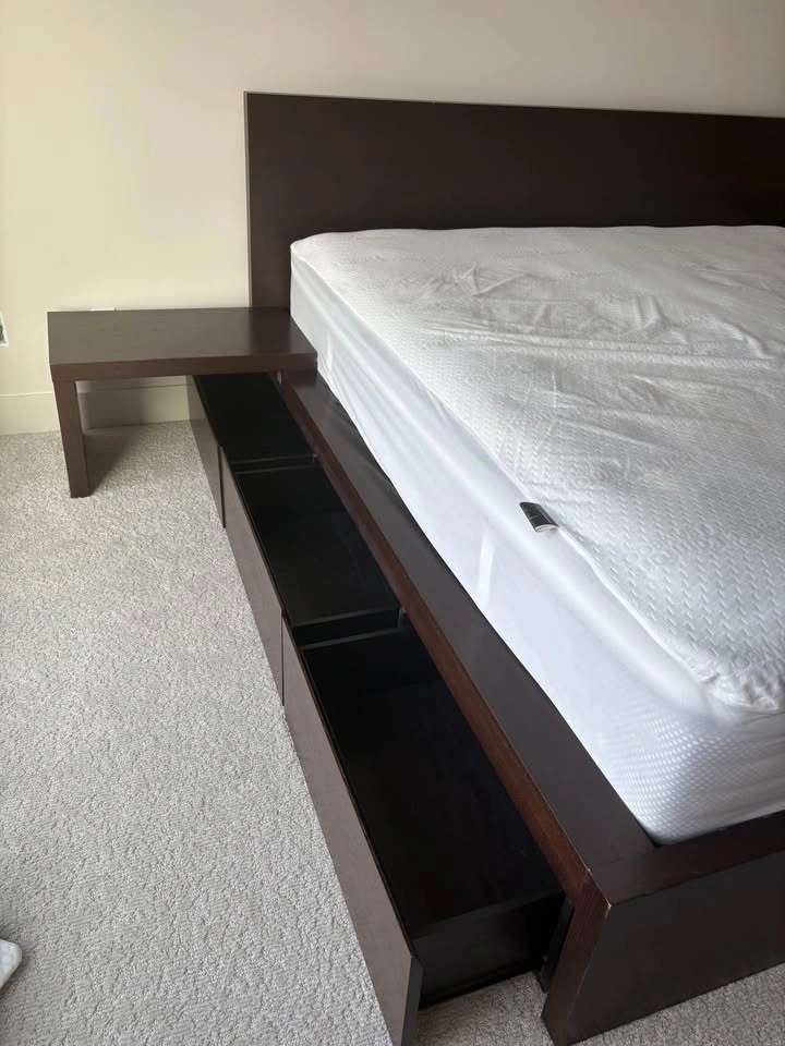 EQ3 King Size 6 Drawer Storage Bed with Integrated Nightstand - photo 3