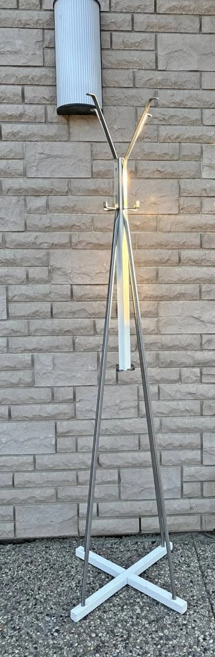 IKEA TJUSIG Stainless Steel / Wood Coat Rack & Hat Stand