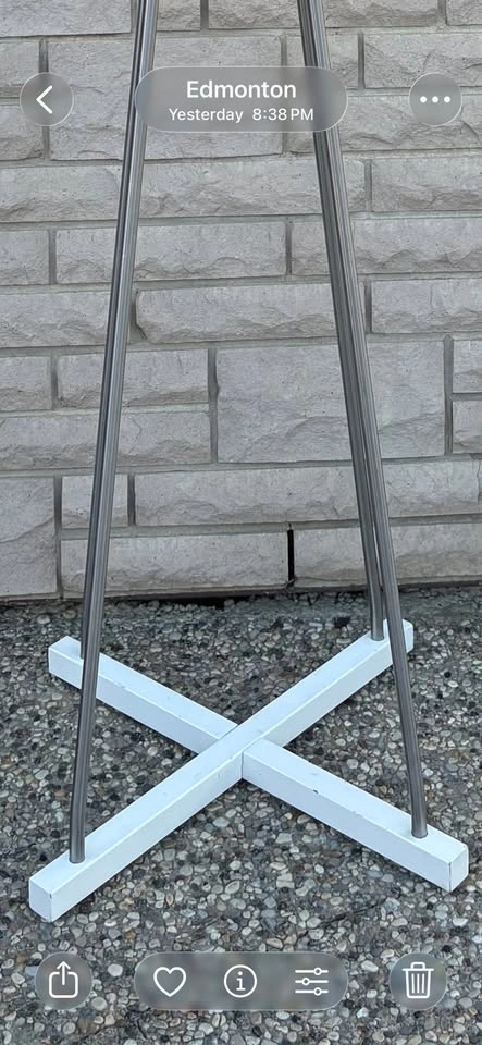 IKEA TJUSIG Stainless Steel / Wood Coat Rack & Hat Stand - photo 3