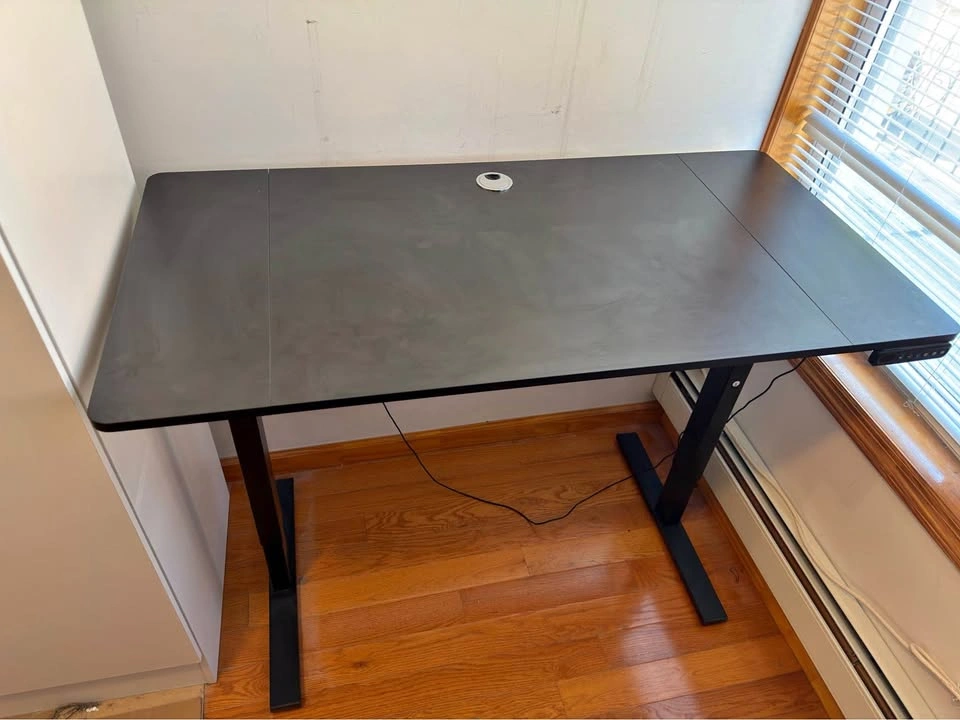 Black Electric Standing Desk with Cable Management Trays