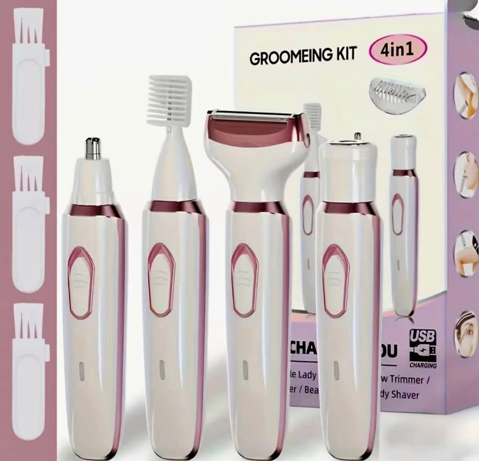4-in-1 rechargeable lady shaver grooming kit