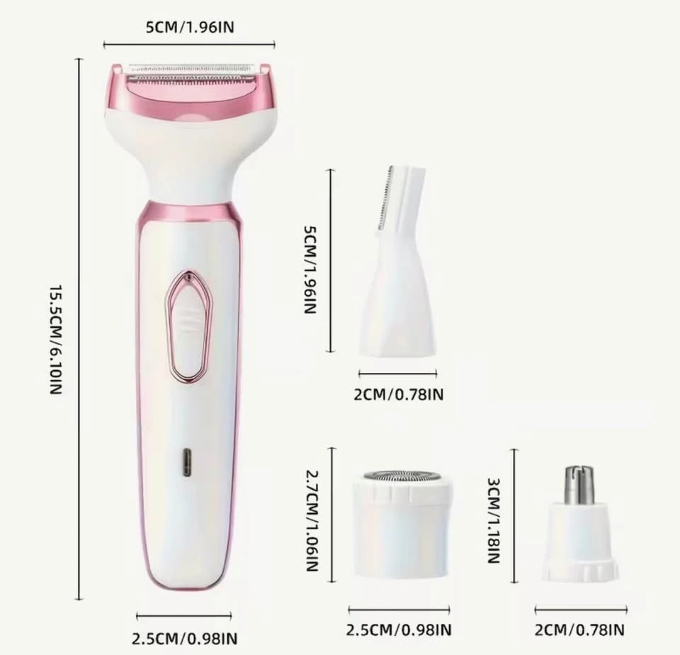 4-in-1 rechargeable lady shaver grooming kit - photo 4