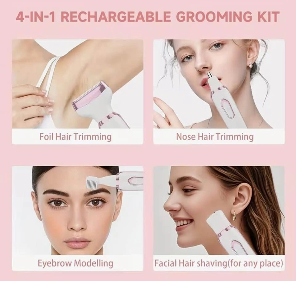 4-in-1 rechargeable lady shaver grooming kit - photo 5