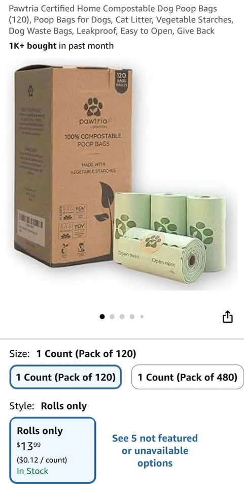 Home Compostable poop bags - photo 2