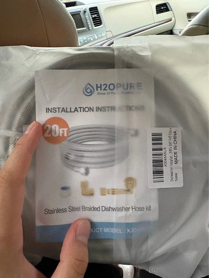 Stainless Steel Dishwasher Installation Hose Kits (15ft & 20ft)