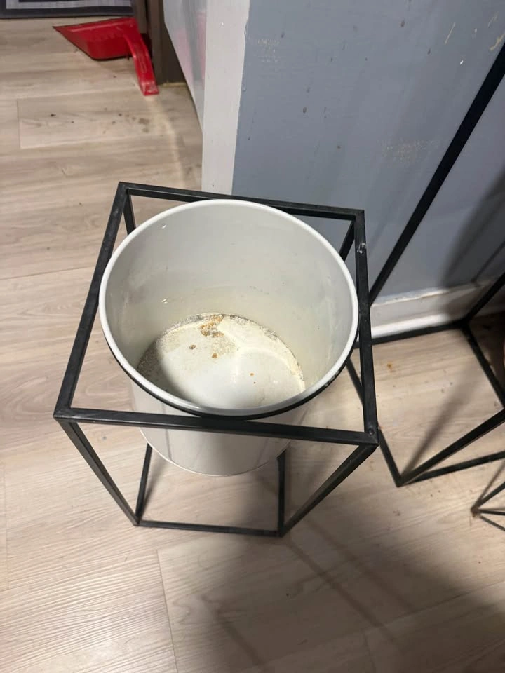 2 Modern Metal Plant Stand with White Pot – Indoor Planter Holde - photo 3
