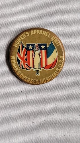 WWI Era Antique Button Women's Oversea Hospitals NAWSA