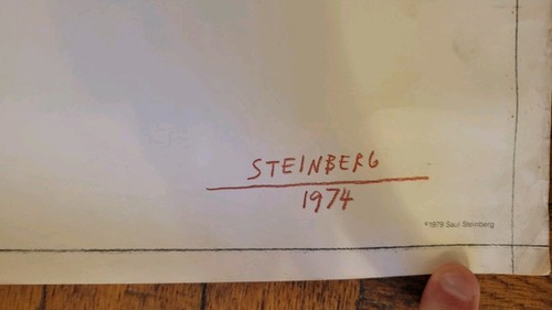 1974 Saul Steinberg Guild Hall Museum Poster - AS IS - photo 3