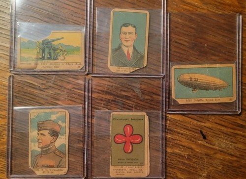 Antique 1918 WWI Military Trading Card Lot of 5