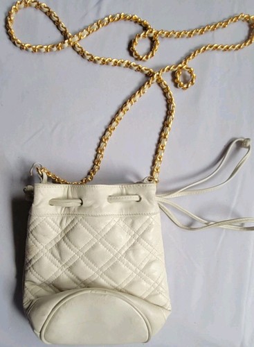 Vintage Pantera Quilted Bucket Bag Cream Leather - photo 2