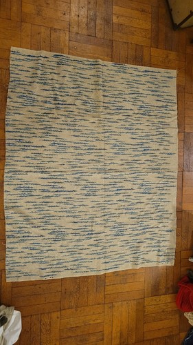 Handwoven Indigo Textile 54x44 Natural Fiber Wall Hanging