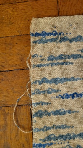 Handwoven Indigo Textile 54x44 Natural Fiber Wall Hanging - photo 2