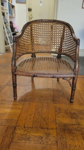 Vintage Rattan & Bamboo Barrel Chair | Restoration Project