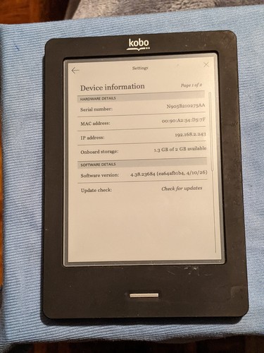 Kobo N905 Touch E-Reader Tablet With 6" Display Wi-Fi - photo 3