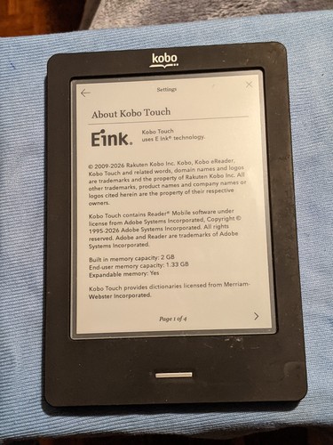 Kobo N905 Touch E-Reader Tablet With 6" Display Wi-Fi - photo 4