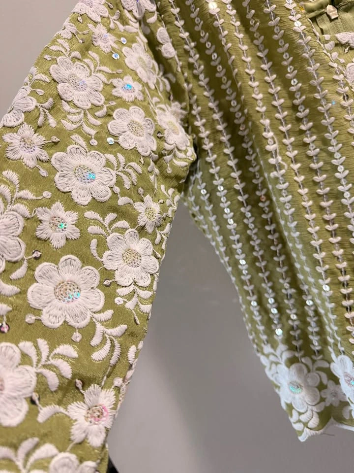 Three piece Green Embroidered Sequin Indian Outfit (Teen S/M) - photo 2