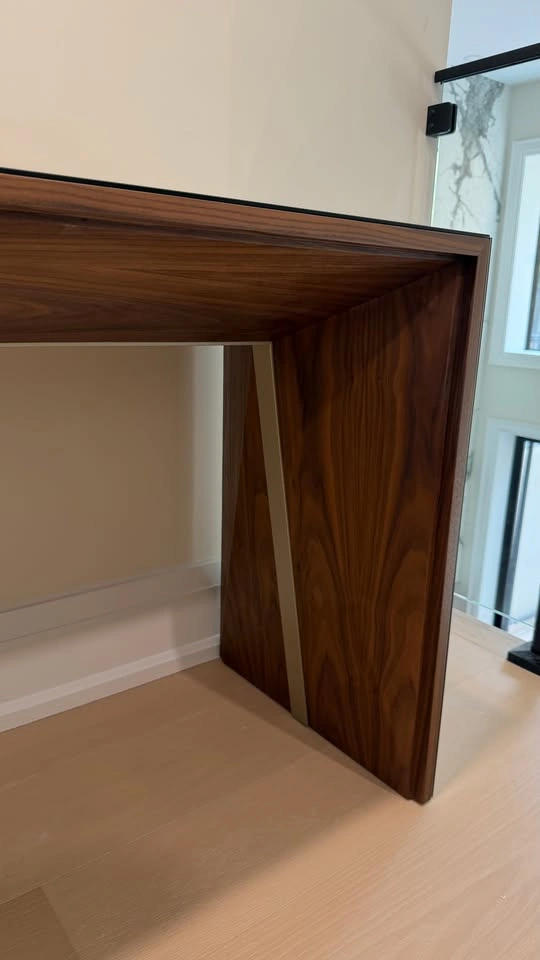 Mirrored Console Table – Bronze Mirror & Solid Walnut - photo 3