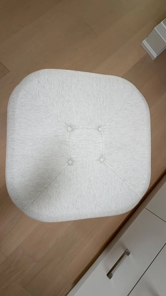 Large Upholstered Ottoman – Ivory Linen – 30” - Today $550 - photo 3