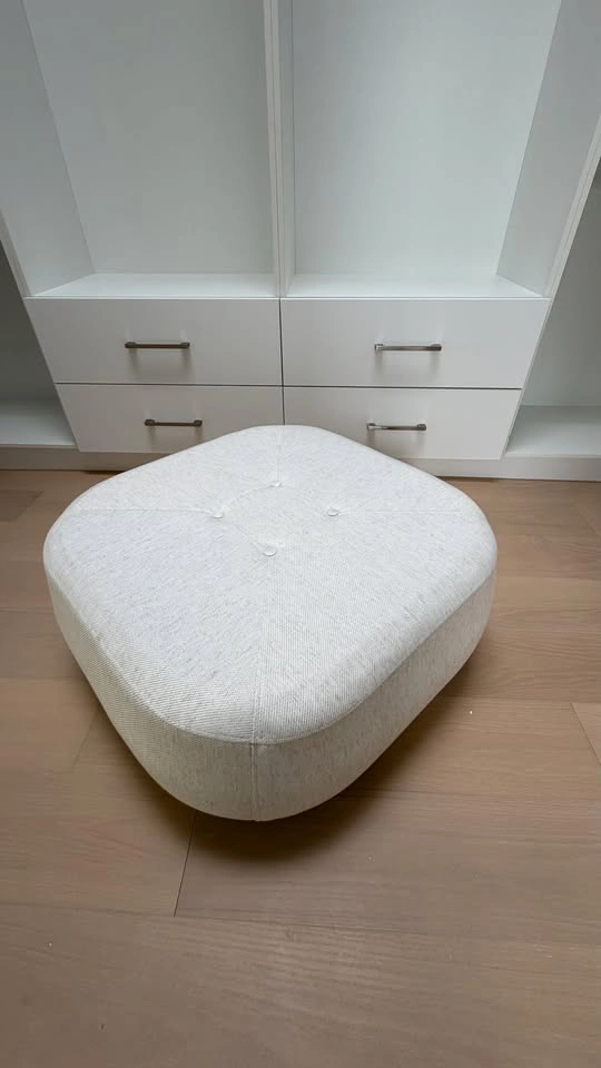 Large Upholstered Ottoman – Ivory Linen – 30” - Today $550 - photo 5