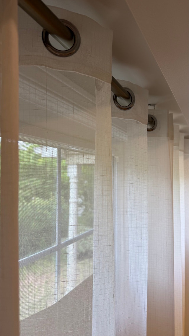 White Sheer Curtains with Decorative Rod - photo 4