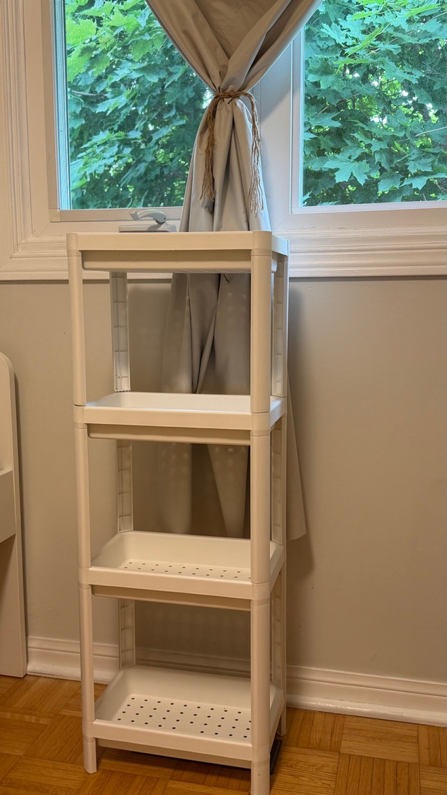 White 4-Tier Plastic Storage Rack
