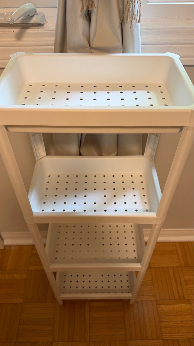 White 4-Tier Plastic Storage Rack - photo 3
