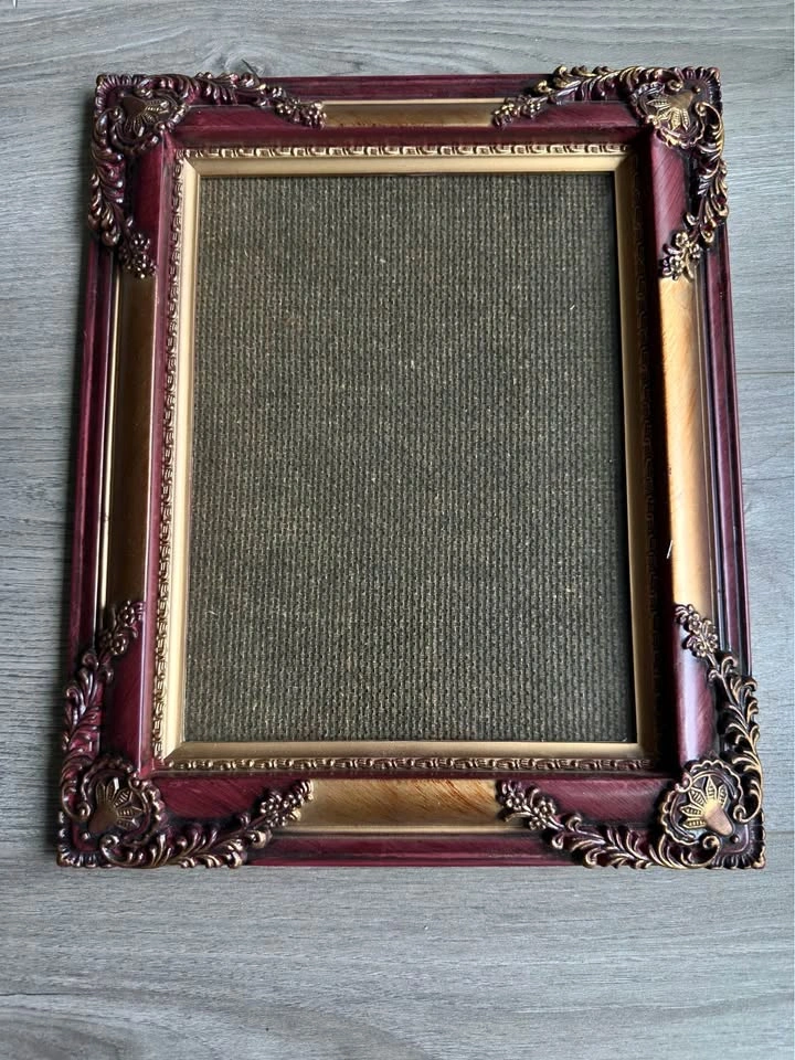 Ornate Burgundy and Gold Picture Frame