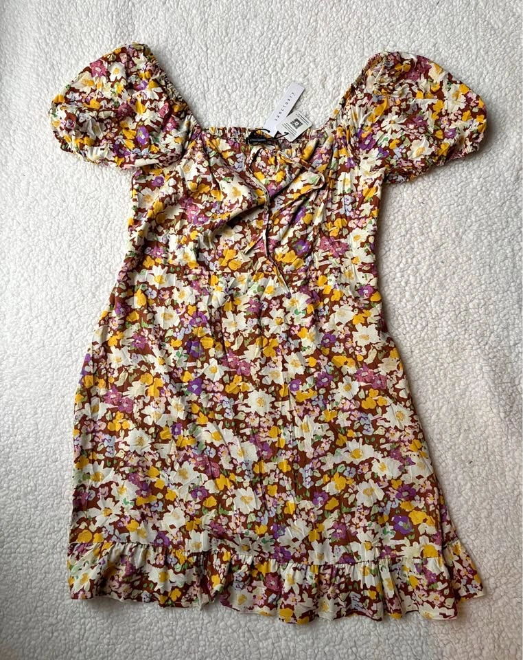 NWT Sanctuary Gardencore Cottagecore Floral Puff Sleeve Flowy Dr