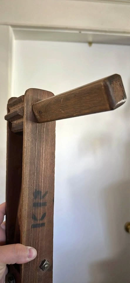 British World War I wooden gas alarm rattle