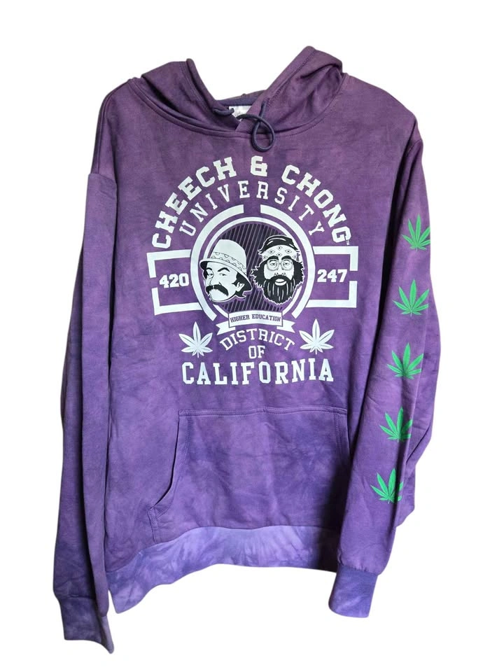 Cheech & Chong University Hoodie Purple 420 Graphic Sweatshirt - photo 4