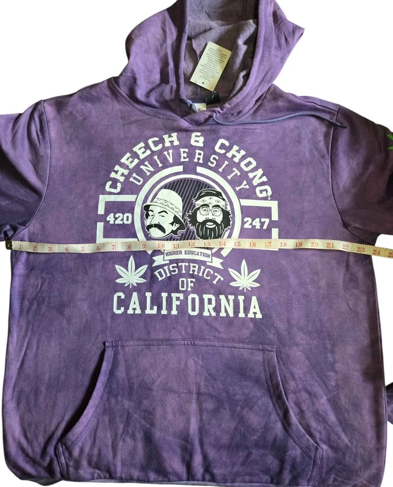 Cheech & Chong University Hoodie Purple 420 Graphic Sweatshirt - photo 5