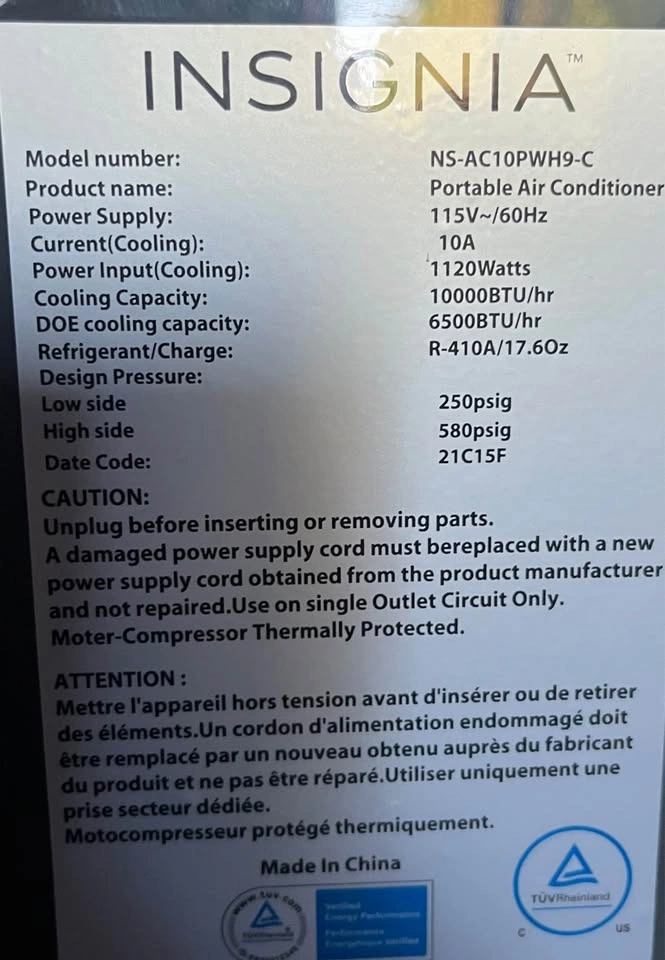 Insignia 10,000 BTU Portable AC – Complete Set - photo 3
