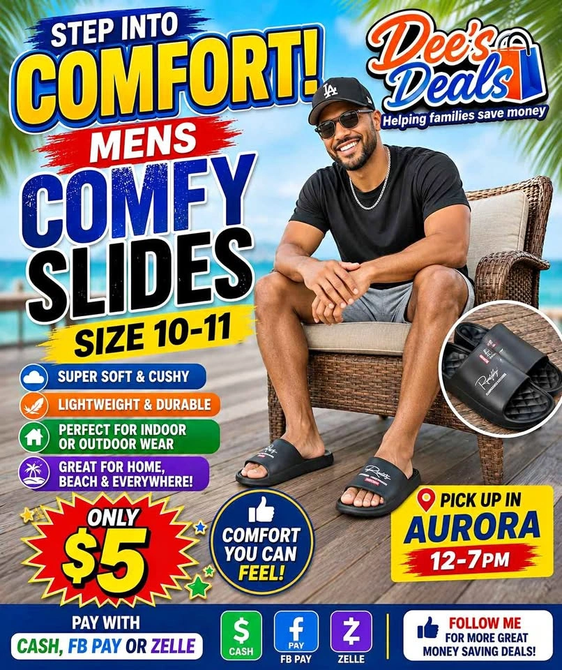 Men's Comfy Slides New Size 10/11 $5