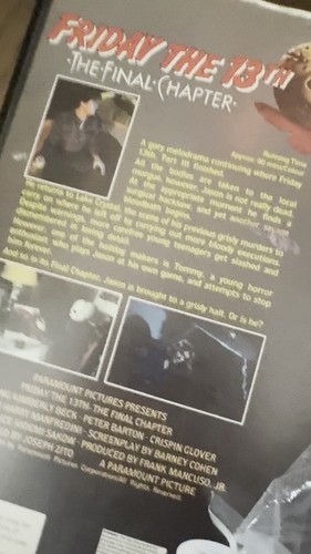 (SIGNED) Friday the 13th - Part 4: The Final Chapter (VHS, 1994) - photo 2