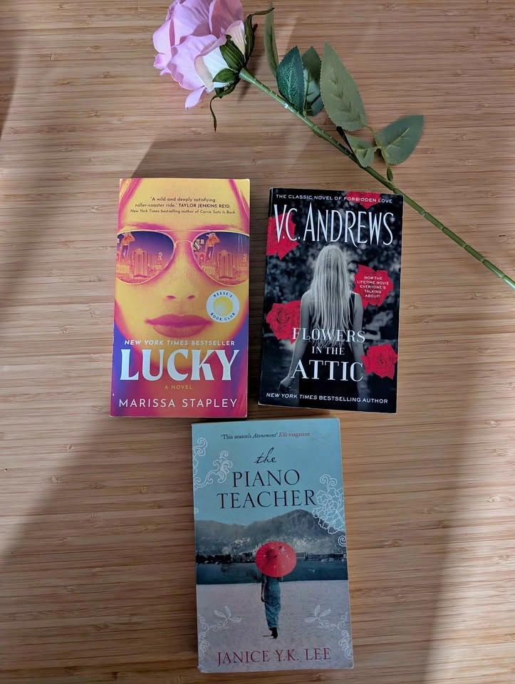 $5 Book Bundle: Lucky, Flowers in the Attic, Piano Teacher