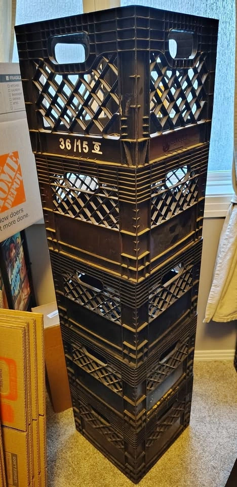 plastic milk crates (sets)