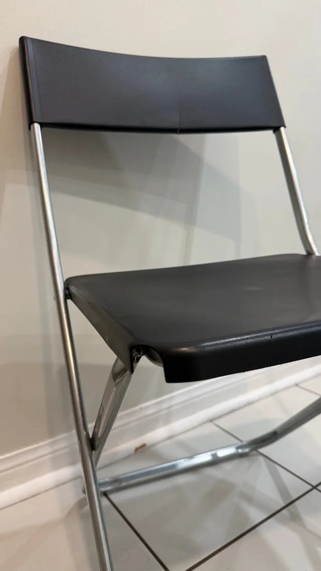 Folding Chair Black and Chrome - photo 2