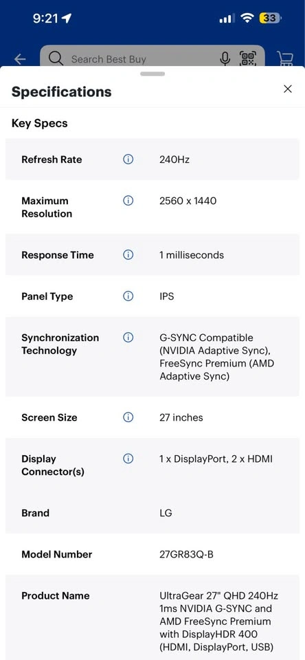 LG UltraGear 27" QHD 240Hz 1ms Gaming Monitor - photo 3