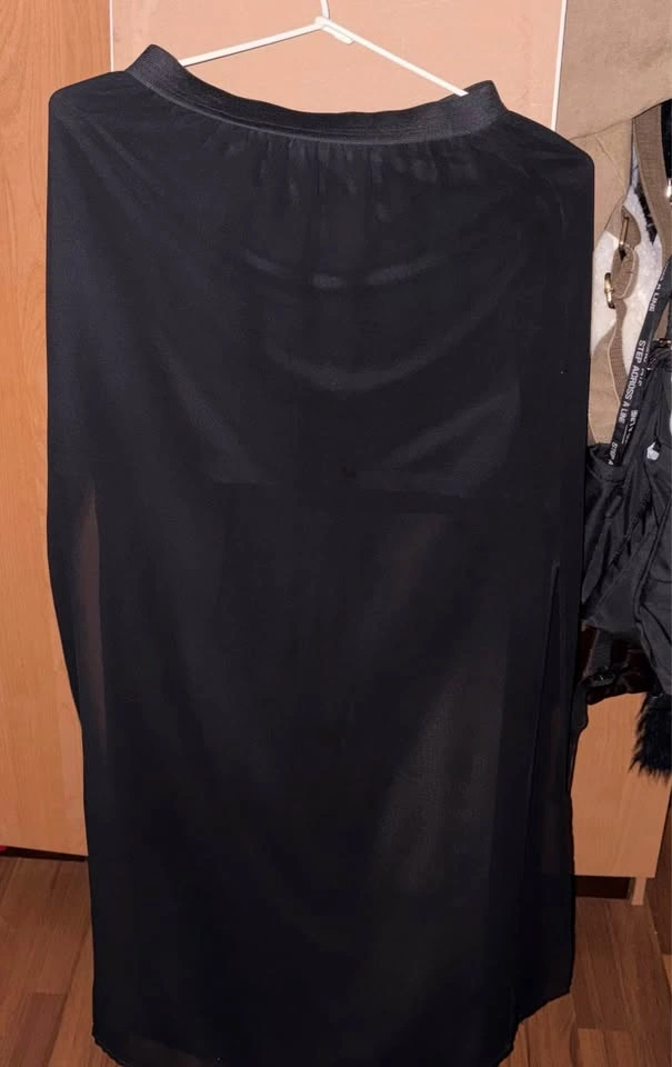 Hollow Knitted Loose Sweater & Sheer Maxi/Midi Skirts Pair - photo 3