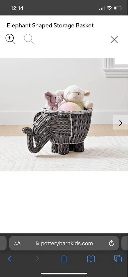 Pottery Barn Elephant storage basket